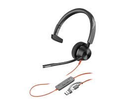 Hp Poly Blackwire 3310 Monaural Microsoft Teams Certified USB-C Headset +USB-C/A Adapter — image 14