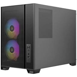 Antec FLUX M Mini Tower Gaming Case, 1 x USB Type-C / 1 x USB 3.0, Tempered Glass Side Window Panel, Vertical Airflow Design, 3 x Pre-Installed RGB LED Fans &amp;amp; 3 PWM Reverse Fans, Micro-ATX, IT — image 5