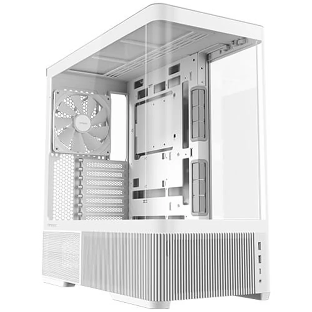 Antec Constellation C6 Air Mid Tower Gaming Case, 1 x USB Type-C / 2 x USB 3.0, Curved Tempered Glass Front and Side Window Panel, Multi-Directional Air Intake, 3 x Pre-Installed PWM Fans, ATX, Micro-