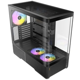 Antec Constellation C6 Curve ARGB Mid Tower Gaming PC Case, 3-Sided Curved Tempered Glass, 3 Pre-Installed ARGB PWM Fans, USB-C 10Gbps, 360mm Radiator Support, ATX/Micro-ATX/ITX, Black
