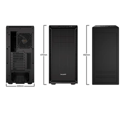 be quiet! Pure Base 600 Case, Black, MId Tower, 2 x USB 3.2 Gen 1 Type-A, 2 x Pure Wings 2 Black PWM Fans Included, Completely Sound Insulated with Dampening Materials, Adjustable Top Cover Vent — image 2