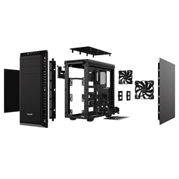 be quiet! Pure Base 600 Case, Black, MId Tower, 2 x USB 3.2 Gen 1 Type-A, 2 x Pure Wings 2 Black PWM Fans Included, Completely Sound Insulated with Dampening Materials, Adjustable Top Cover Vent — image 4