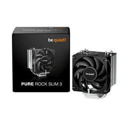 be quiet! Pure Rock Slim 3 Fan CPU Cooler, Universal Socket, High Quality 100mm PWM Black Cooling Fan, 1700RPM, 3 Heat Pipes, 130W TDP, Intel 1851/ 1700 &amp;amp; AMD AM4/ AM5 Compatible