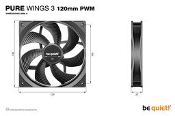 be quiet! Pure Wings 3 PWM 49.9 CFM 120 mm Fans 3-Pack — image 5