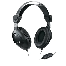 Genius HS-M505X Headset with Mic, 3.5mm Connection, Plug and Play with Adjustable Headbandand, In-line microphone and Volume Control, Black
