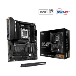 ASRock X870 Pro-A WiFi AMD AM5 Socket Motherboard, ATX, 4x DDR5 Slots, 3x M.2 Sockets, 2.5GbE LAN, Wi-Fi 7, 1x HDMI Port / 2x USB-C (USB4)