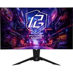 ASRock Phantom Gaming PGO32UFS 32 Inch 4K/ UHD (3840 x 2160) Flat WOLED Gaming Monitor, 240Hz 0.03ms (GTG) Response Time, 2 x HDMI 2.1 1 x DisplayPort 1.4, 1 x Type-C (DP Alt Mode / PD 15W), Height, S