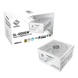 ASRock SL-1200GW 1200W ATX Power Supply Unit, 80 PLUS GOLD Certified, 135mm Striped Axial FDB Fan, High Efficiency PSU