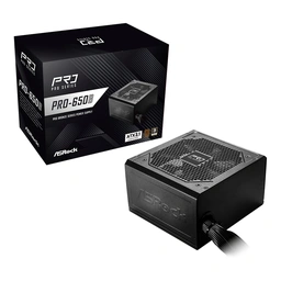 ASRock PRO-650B 650B ATX Power Supply Unit, 80 PLUS Bronze Certified, Low noise 120mm FAN, High Efficiency PSU