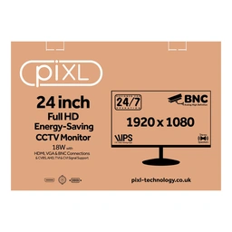 piXL 24-inch Full HD Energy Saving CCTV IPS Monitor for 24/7 use with BNC, HDMI &amp;amp; VGA Connections and CVBS, AHD, TVI &amp;amp; CVI Signal Support — image 3
