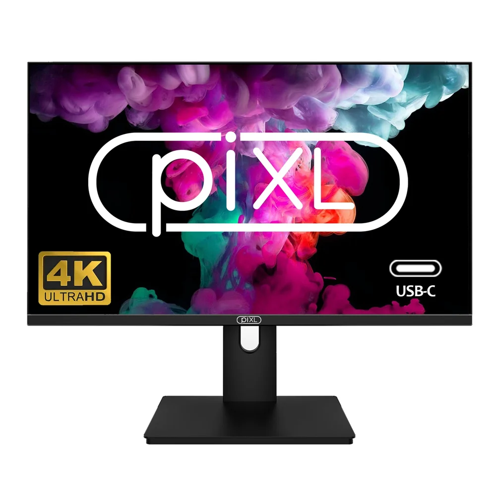 piXL PX27UDH4K 27 Inch 60Hz 4K IPS Monitor with 3840 x 2160 Resolution, 5ms Response Time, 60Hz Refresh Rate, USB-C, USB-B, USB-A, HDMI, Display Port &amp;amp; VESA Mount