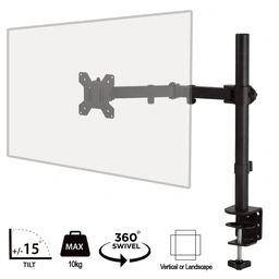 piXL Desk-Mounted Fully-Adjustable Single Monitor Arm for Screens up to 32 inch with VESA Mount &amp;amp; Built-In Cable Management — image 5