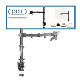 piXL Desk-Mounted Fully-Adjustable Single Monitor Arm for Screens up to 32 inch with VESA Mount &amp;amp; Built-In Cable Management — image 6
