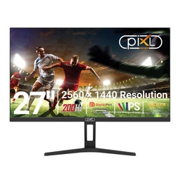 piXL X-Series GS27QIDPHA 27 Inch QHD IPS Gaming Monitor with 200Hz Refresh Rate, 2560 x 1440 Resolution, 1ms Response Time, 2x HDMI 2.0 &amp;amp; 2x DisplayPort 1.4