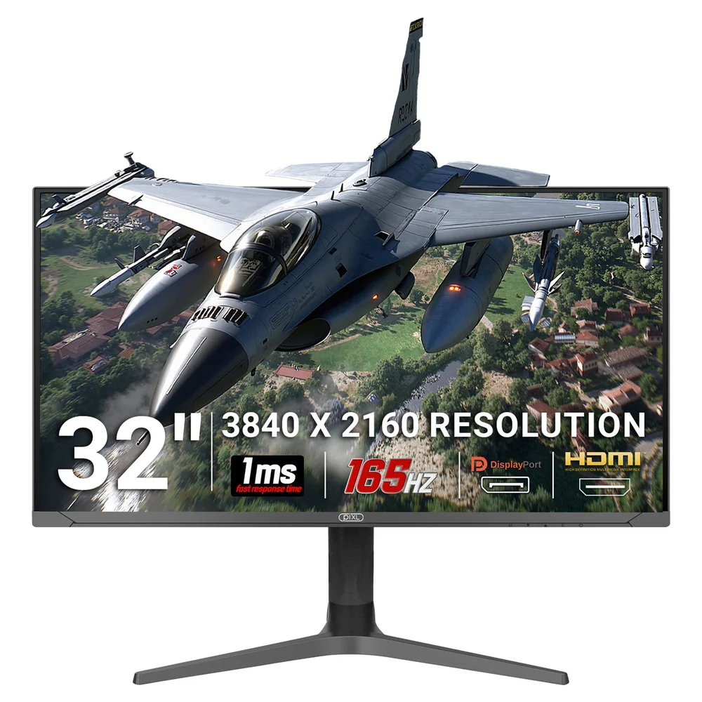 piXL CM32G7 32 Inch 144Hz 4K Widescreen IPS Gaming Monitor with AMD FreeSync &amp;amp; Nvidia G-Sync, 3840 x 2160 Resolution, 1ms Response Time, 144Hz Refresh Rate, HDMI, DisplayPort, USB-C, USB-A, RG