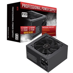 EVO LABS BR500-12BL 500W PSU,120mm Black Silent Fan with Improved Ventilation, Non Modular, High-Efficiency, PFC Certified, CE Compliant, Retail Packaged