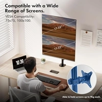VonHaus Vertical Double Monitor Stand for 13-32&amp;quot; Screens, Twin Monitor Mount with Clamp, Height Adjustable, Easy Assemble Stand with Full Tilt, Rotation &amp;amp; Swivel Arms, VESA 75x75 &amp — image 2