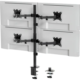 VonHaus Quad Monitor Stand for 13-32&amp;quot; Screens, Four Screen Monitor Desk Mount, Height Adjustable, Easy Assemble Stand with Full Tilt, Rotation &amp;amp; Swivel Arms, VESA 75x75 &amp;amp; 100x