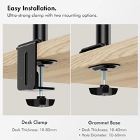 VonHaus Triple Monitor Stand for 17-27&amp;quot; Screens, Three Screen Monitor Mount with Desk Clamp, Height Adjustable, Easy Assemble Stand with Full Tilt, Rotation &amp;amp; Swivel Arms, VESA 75x75 — image 4