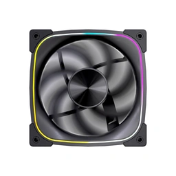 Vida Stealth 120mm ARGB PWM Case Fan, Hydraulic Bearing, Outer Ring Lighting, 600-1500 RPM, Black