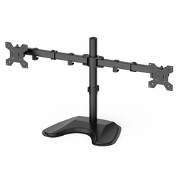 GameMax Dual Monitor Arm Stand LCD Desk Mount Freestanding For Two 13 Inch To 27 Inch Monitors, VESA Dimensions Of 75x75 mm or 100x100 mm, 180 Degrees Swivel, Black — image 2