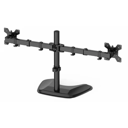 GameMax Dual Monitor Arm Stand LCD Desk Mount Freestanding For Two 13 Inch To 27 Inch Monitors, VESA Dimensions Of 75x75 mm or 100x100 mm, 180 Degrees Swivel, Black — image 3