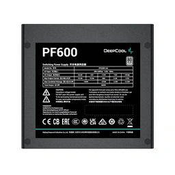 DeepCool PF600 600W PSU, 120mm Silent Hydraulic Bearing Fan, 80 PLUS White, Non Modular, UK Plug, Flat Black Cables, Efficient &amp;amp; Affordable — image 3