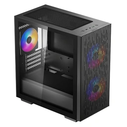 DeepCool MATREXX 40 3FS Case, Gaming, Black, Micro Tower, 1 x USB 3.0 / 1 x USB 2.0, Tempered Glass Side Window Panel, Mesh Front Panel for Optimized Airflow, Tri-Colour LED Fans, Micro ATX, Mini-ITX — image 3