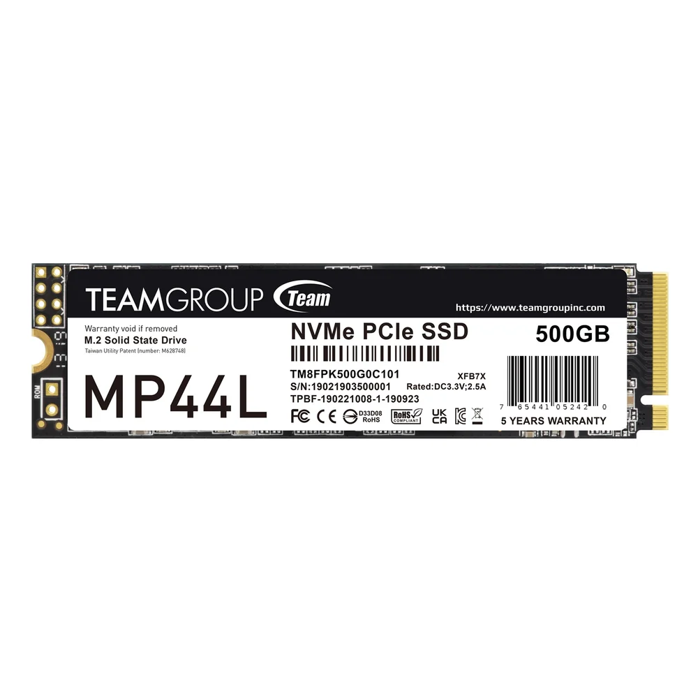 TEAMGROUP MP44L 500 GB M.2-2280 PCIe 4.0 X4 NVME Solid State Drive